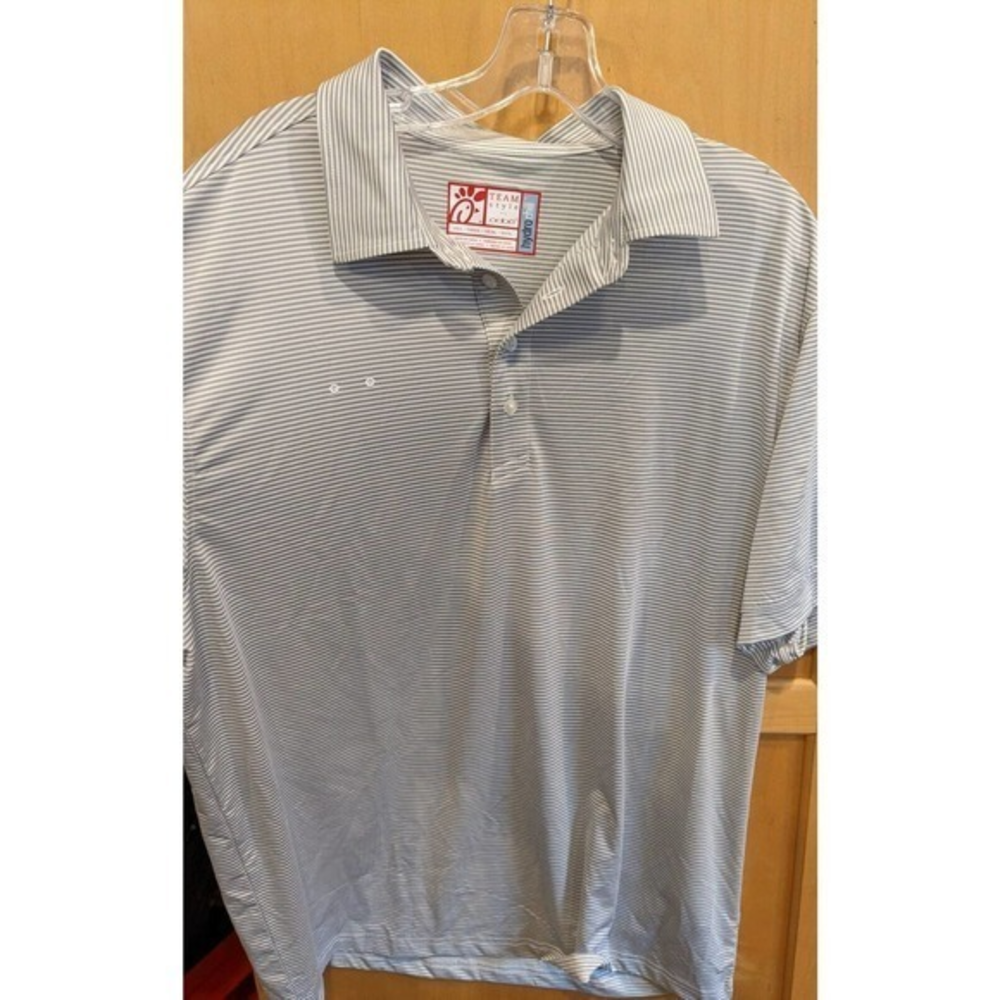 OOBE Team‎ Style Men's Large Hydro Chill Striped Polo Golf Shirt gray white